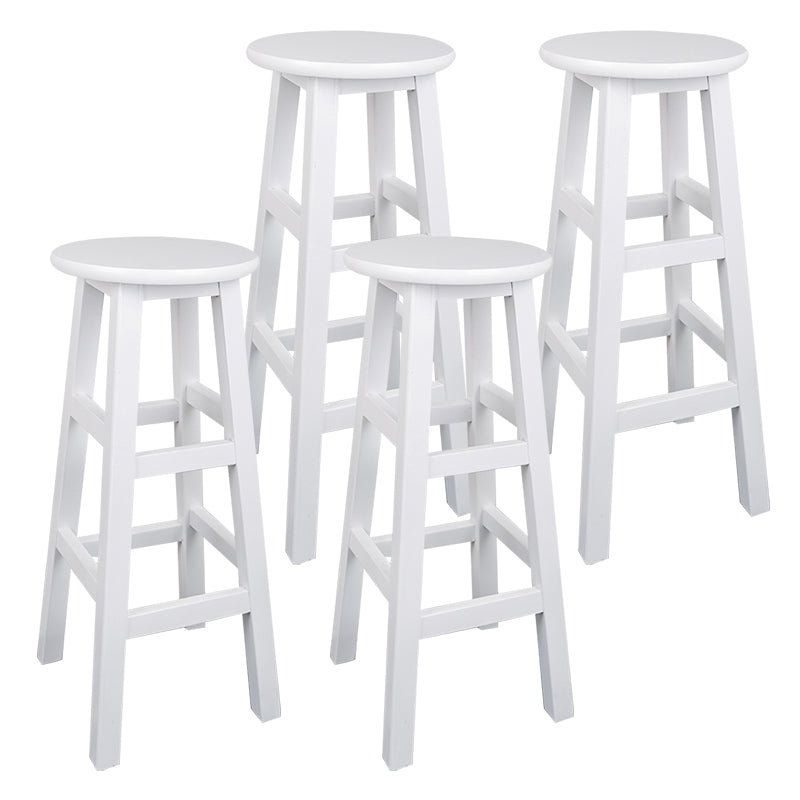 Modern Armless Backless Counter Stool Wood Household Bar Stool with Pedal White 4 Piece Set Bar Stool(31"H) Clearhalo 'Bar Furniture' 'Bar Stools' 'bar_stools' 'furn' 'furn_bar_stools' 'furniture_bar_stools' 'Kitchen & Dining Furniture' 'kitchen&dining_furn' 'kitchen' 'kitchen_furn' Furniture' 4259145