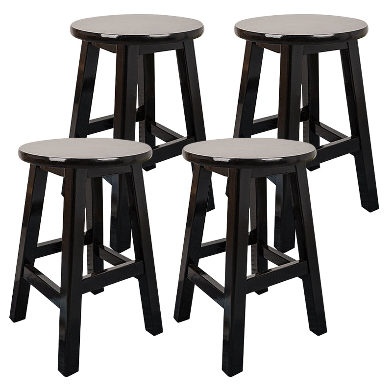 Modern Armless Backless Counter Stool Wood Household Bar Stool with Pedal Black 4 Piece Set Short Stool(18"H) Clearhalo 'Bar Furniture' 'Bar Stools' 'bar_stools' 'furn' 'furn_bar_stools' 'furniture_bar_stools' 'Kitchen & Dining Furniture' 'kitchen&dining_furn' 'kitchen' 'kitchen_furn' Furniture' 4259151