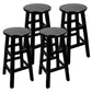Modern Armless Backless Counter Stool Wood Household Bar Stool with Pedal Black 4 Piece Set Bar Stool (28" H) Clearhalo 'Bar Furniture' 'Bar Stools' 'bar_stools' 'furn' 'furn_bar_stools' 'furniture_bar_stools' 'Kitchen & Dining Furniture' 'kitchen&dining_furn' 'kitchen' 'kitchen_furn' Furniture' 4259154