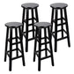 Modern Armless Backless Counter Stool Wood Household Bar Stool with Pedal Black 4 Piece Set Bar Stool(31"H) Clearhalo 'Bar Furniture' 'Bar Stools' 'bar_stools' 'furn' 'furn_bar_stools' 'furniture_bar_stools' 'Kitchen & Dining Furniture' 'kitchen&dining_furn' 'kitchen' 'kitchen_furn' Furniture' 4259155