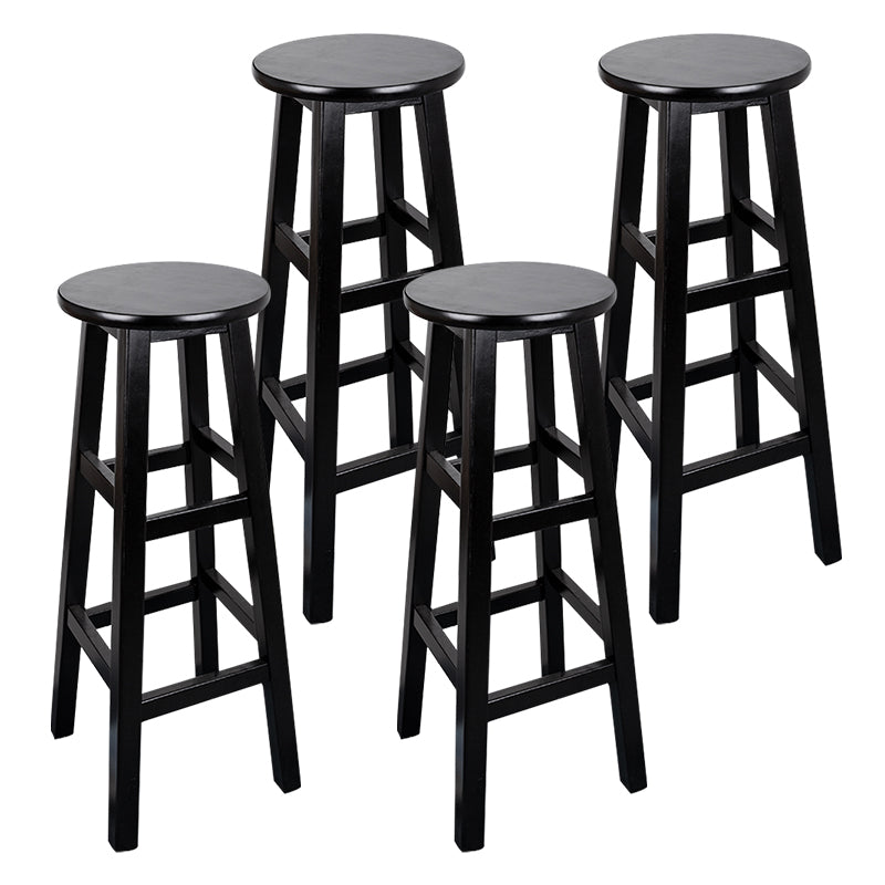 Modern Armless Backless Counter Stool Wood Household Bar Stool with Pedal Black 4 Piece Set Bar Stool(31"H) Clearhalo 'Bar Furniture' 'Bar Stools' 'bar_stools' 'furn' 'furn_bar_stools' 'furniture_bar_stools' 'Kitchen & Dining Furniture' 'kitchen&dining_furn' 'kitchen' 'kitchen_furn' Furniture' 4259155