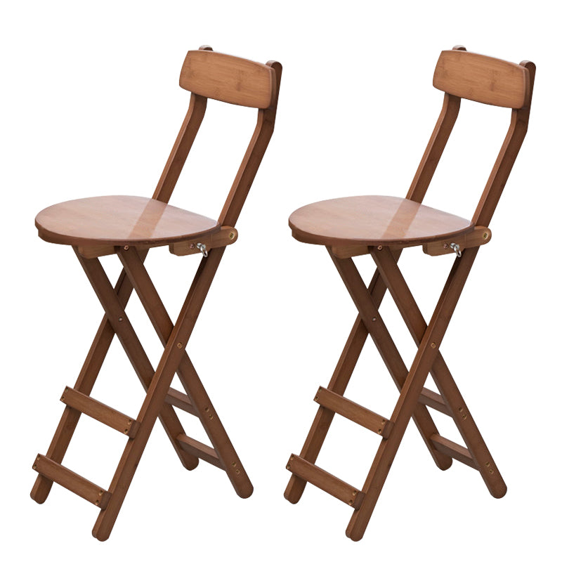 Contemporary Folding Counter Bar Stool Armless Wood Bar Stool with Footrest Walnut 2 Piece Set Clearhalo 'Bar Furniture' 'Bar Stools' 'bar_stools' 'furn' 'furn_bar_stools' 'furniture_bar_stools' 'Kitchen & Dining Furniture' 'kitchen&dining_furn' 'kitchen' 'kitchen_furn' Furniture' 4259165