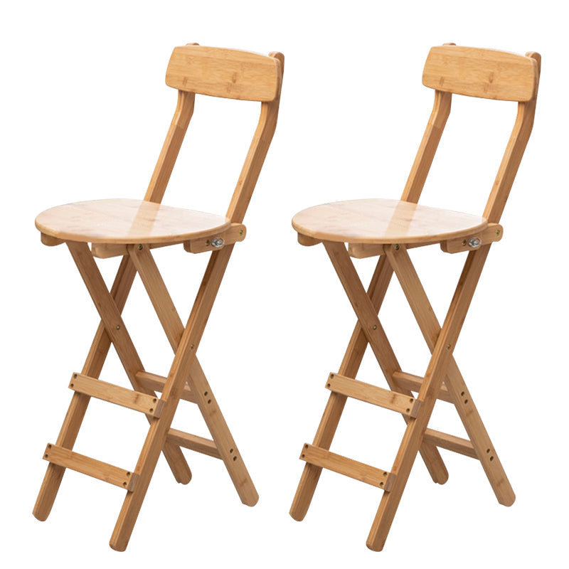Contemporary Folding Counter Bar Stool Armless Wood Bar Stool with Footrest Wood 2 Piece Set Clearhalo 'Bar Furniture' 'Bar Stools' 'bar_stools' 'furn' 'furn_bar_stools' 'furniture_bar_stools' 'Kitchen & Dining Furniture' 'kitchen&dining_furn' 'kitchen' 'kitchen_furn' Furniture' 4259168