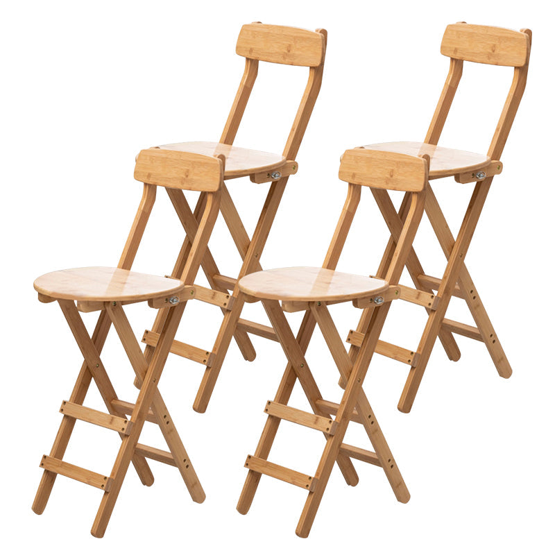 Contemporary Folding Counter Bar Stool Armless Wood Bar Stool with Footrest Wood 4 Piece Set Clearhalo 'Bar Furniture' 'Bar Stools' 'bar_stools' 'furn' 'furn_bar_stools' 'furniture_bar_stools' 'Kitchen & Dining Furniture' 'kitchen&dining_furn' 'kitchen' 'kitchen_furn' Furniture' 4259171