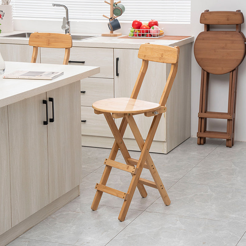 Contemporary Folding Counter Bar Stool Armless Wood Bar Stool with Footrest Clearhalo 'Bar Furniture' 'Bar Stools' 'bar_stools' 'furn' 'furn_bar_stools' 'furniture_bar_stools' 'Kitchen & Dining Furniture' 'kitchen&dining_furn' 'kitchen' 'kitchen_furn' Furniture' 4259177