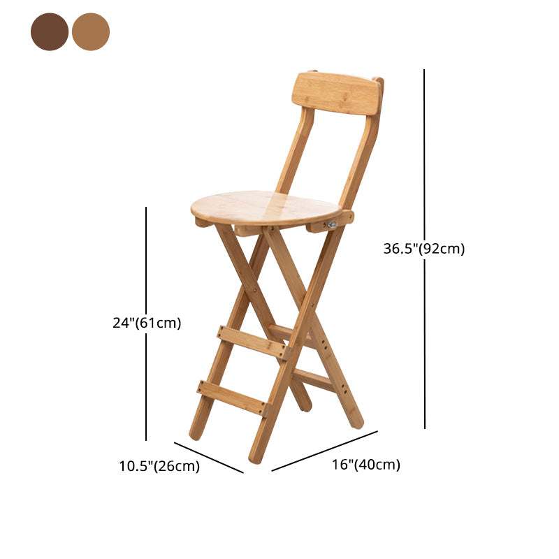 Contemporary Folding Counter Bar Stool Armless Wood Bar Stool with Footrest Clearhalo 'Bar Furniture' 'Bar Stools' 'bar_stools' 'furn' 'furn_bar_stools' 'furniture_bar_stools' 'Kitchen & Dining Furniture' 'kitchen&dining_furn' 'kitchen' 'kitchen_furn' Furniture' 4259180