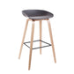 Contemporary Bucket Counter Bar Stool Armless Plastic Bar Stool with Footrest Gray 1 Piece Wood Clearhalo 'Bar Furniture' 'Bar Stools' 'bar_stools' 'furn' 'furn_bar_stools' 'furniture_bar_stools' 'Kitchen & Dining Furniture' 'kitchen&dining_furn' 'kitchen' 'kitchen_furn' Furniture' 4259183