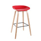 Contemporary Bucket Counter Bar Stool Armless Plastic Bar Stool with Footrest Red 1 Piece Wood Clearhalo 'Bar Furniture' 'Bar Stools' 'bar_stools' 'furn' 'furn_bar_stools' 'furniture_bar_stools' 'Kitchen & Dining Furniture' 'kitchen&dining_furn' 'kitchen' 'kitchen_furn' Furniture' 4259186