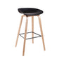 Contemporary Bucket Counter Bar Stool Armless Plastic Bar Stool with Footrest Black 1 Piece Wood Clearhalo 'Bar Furniture' 'Bar Stools' 'bar_stools' 'furn' 'furn_bar_stools' 'furniture_bar_stools' 'Kitchen & Dining Furniture' 'kitchen&dining_furn' 'kitchen' 'kitchen_furn' Furniture' 4259190