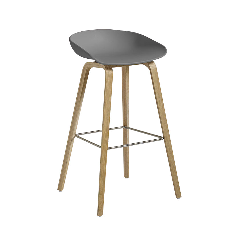 Contemporary Bucket Counter Bar Stool Armless Plastic Bar Stool with Footrest Gray 1 Piece Iron Clearhalo 'Bar Furniture' 'Bar Stools' 'bar_stools' 'furn' 'furn_bar_stools' 'furniture_bar_stools' 'Kitchen & Dining Furniture' 'kitchen&dining_furn' 'kitchen' 'kitchen_furn' Furniture' 4259194