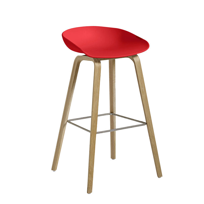 Contemporary Bucket Counter Bar Stool Armless Plastic Bar Stool with Footrest Red 1 Piece Iron Clearhalo 'Bar Furniture' 'Bar Stools' 'bar_stools' 'furn' 'furn_bar_stools' 'furniture_bar_stools' 'Kitchen & Dining Furniture' 'kitchen&dining_furn' 'kitchen' 'kitchen_furn' Furniture' 4259197