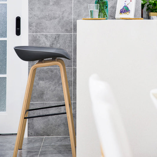 Contemporary Bucket Counter Bar Stool Armless Plastic Bar Stool with Footrest Clearhalo 'Bar Furniture' 'Bar Stools' 'bar_stools' 'furn' 'furn_bar_stools' 'furniture_bar_stools' 'Kitchen & Dining Furniture' 'kitchen&dining_furn' 'kitchen' 'kitchen_furn' Furniture' 4259198