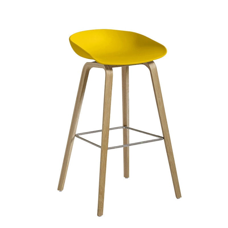 Contemporary Bucket Counter Bar Stool Armless Plastic Bar Stool with Footrest Yellow 1 Piece Iron Clearhalo 'Bar Furniture' 'Bar Stools' 'bar_stools' 'furn' 'furn_bar_stools' 'furniture_bar_stools' 'Kitchen & Dining Furniture' 'kitchen&dining_furn' 'kitchen' 'kitchen_furn' Furniture' 4259200