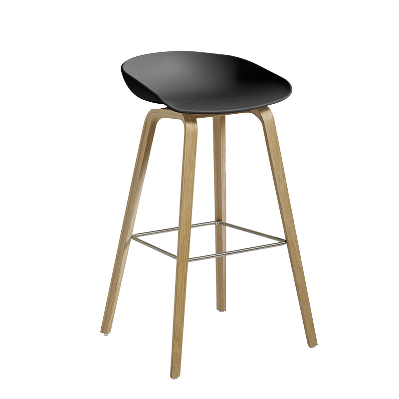 Contemporary Bucket Counter Bar Stool Armless Plastic Bar Stool with Footrest Black 1 Piece Iron Clearhalo 'Bar Furniture' 'Bar Stools' 'bar_stools' 'furn' 'furn_bar_stools' 'furniture_bar_stools' 'Kitchen & Dining Furniture' 'kitchen&dining_furn' 'kitchen' 'kitchen_furn' Furniture' 4259202