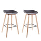 Contemporary Bucket Counter Bar Stool Armless Plastic Bar Stool with Footrest Gray 2 Piece Set Wood Clearhalo 'Bar Furniture' 'Bar Stools' 'bar_stools' 'furn' 'furn_bar_stools' 'furniture_bar_stools' 'Kitchen & Dining Furniture' 'kitchen&dining_furn' 'kitchen' 'kitchen_furn' Furniture' 4259203