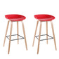 Contemporary Bucket Counter Bar Stool Armless Plastic Bar Stool with Footrest Red 2 Piece Set Wood Clearhalo 'Bar Furniture' 'Bar Stools' 'bar_stools' 'furn' 'furn_bar_stools' 'furniture_bar_stools' 'Kitchen & Dining Furniture' 'kitchen&dining_furn' 'kitchen' 'kitchen_furn' Furniture' 4259205