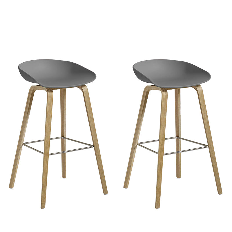 Contemporary Bucket Counter Bar Stool Armless Plastic Bar Stool with Footrest Gray 2 Piece Set Iron Clearhalo 'Bar Furniture' 'Bar Stools' 'bar_stools' 'furn' 'furn_bar_stools' 'furniture_bar_stools' 'Kitchen & Dining Furniture' 'kitchen&dining_furn' 'kitchen' 'kitchen_furn' Furniture' 4259209