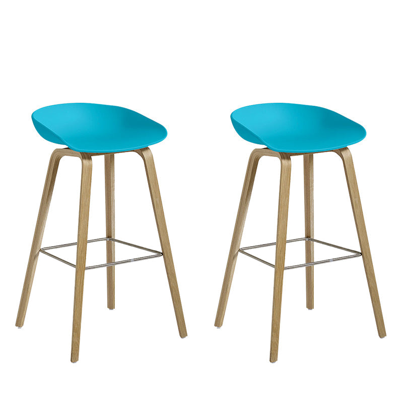 Contemporary Bucket Counter Bar Stool Armless Plastic Bar Stool with Footrest Blue 2 Piece Set Iron Clearhalo 'Bar Furniture' 'Bar Stools' 'bar_stools' 'furn' 'furn_bar_stools' 'furniture_bar_stools' 'Kitchen & Dining Furniture' 'kitchen&dining_furn' 'kitchen' 'kitchen_furn' Furniture' 4259211