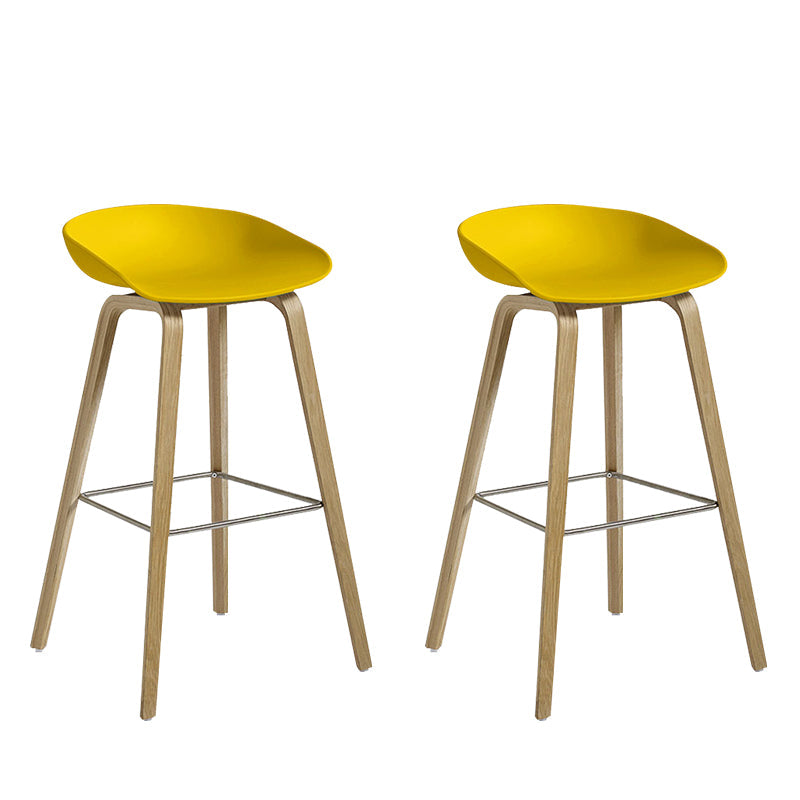 Contemporary Bucket Counter Bar Stool Armless Plastic Bar Stool with Footrest Yellow 2 Piece Set Iron Clearhalo 'Bar Furniture' 'Bar Stools' 'bar_stools' 'furn' 'furn_bar_stools' 'furniture_bar_stools' 'Kitchen & Dining Furniture' 'kitchen&dining_furn' 'kitchen' 'kitchen_furn' Furniture' 4259212