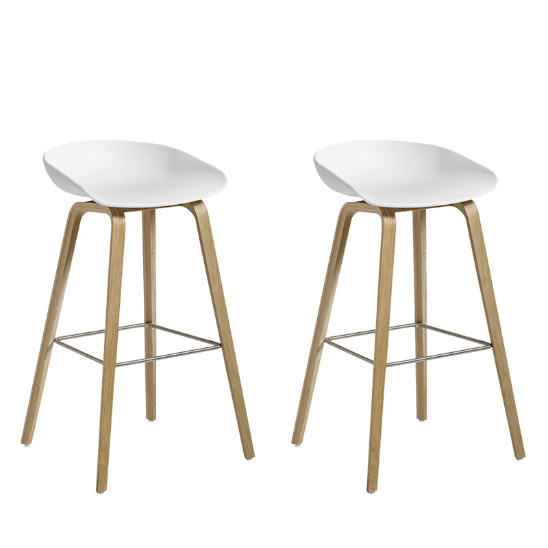 Contemporary Bucket Counter Bar Stool Armless Plastic Bar Stool with Footrest White 2 Piece Set Iron Clearhalo 'Bar Furniture' 'Bar Stools' 'bar_stools' 'furn' 'furn_bar_stools' 'furniture_bar_stools' 'Kitchen & Dining Furniture' 'kitchen&dining_furn' 'kitchen' 'kitchen_furn' Furniture' 4259213