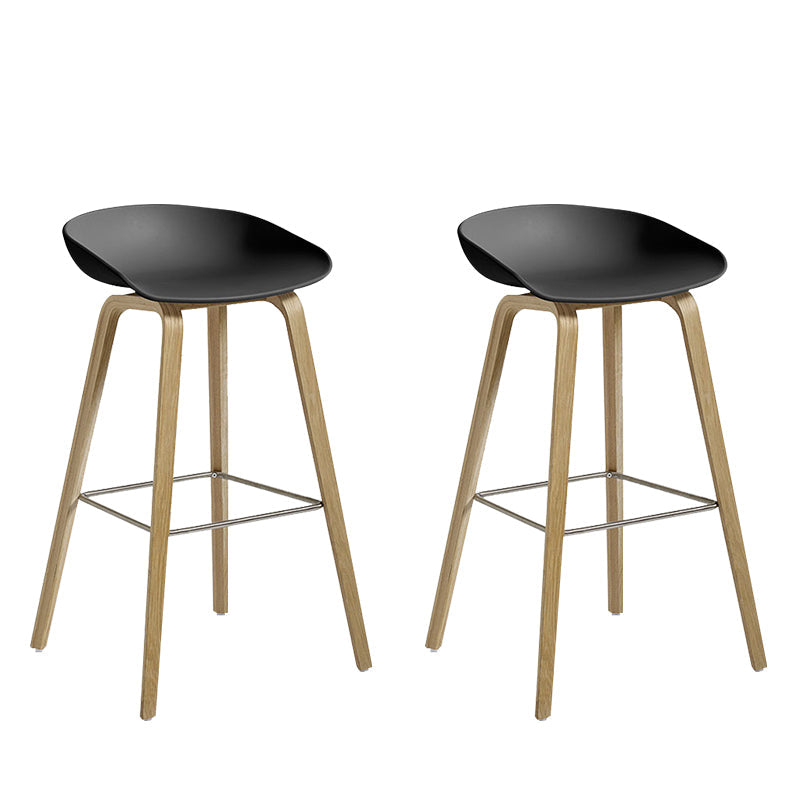 Contemporary Bucket Counter Bar Stool Armless Plastic Bar Stool with Footrest Black 2 Piece Set Iron Clearhalo 'Bar Furniture' 'Bar Stools' 'bar_stools' 'furn' 'furn_bar_stools' 'furniture_bar_stools' 'Kitchen & Dining Furniture' 'kitchen&dining_furn' 'kitchen' 'kitchen_furn' Furniture' 4259214