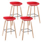 Contemporary Bucket Counter Bar Stool Armless Plastic Bar Stool with Footrest Red 4 Piece Set Wood Clearhalo 'Bar Furniture' 'Bar Stools' 'bar_stools' 'furn' 'furn_bar_stools' 'furniture_bar_stools' 'Kitchen & Dining Furniture' 'kitchen&dining_furn' 'kitchen' 'kitchen_furn' Furniture' 4259217