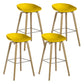 Contemporary Bucket Counter Bar Stool Armless Plastic Bar Stool with Footrest Yellow 4 Piece Set Iron Clearhalo 'Bar Furniture' 'Bar Stools' 'bar_stools' 'furn' 'furn_bar_stools' 'furniture_bar_stools' 'Kitchen & Dining Furniture' 'kitchen&dining_furn' 'kitchen' 'kitchen_furn' Furniture' 4259224