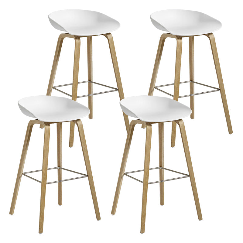 Contemporary Bucket Counter Bar Stool Armless Plastic Bar Stool with Footrest White 4 Piece Set Iron Clearhalo 'Bar Furniture' 'Bar Stools' 'bar_stools' 'furn' 'furn_bar_stools' 'furniture_bar_stools' 'Kitchen & Dining Furniture' 'kitchen&dining_furn' 'kitchen' 'kitchen_furn' Furniture' 4259225