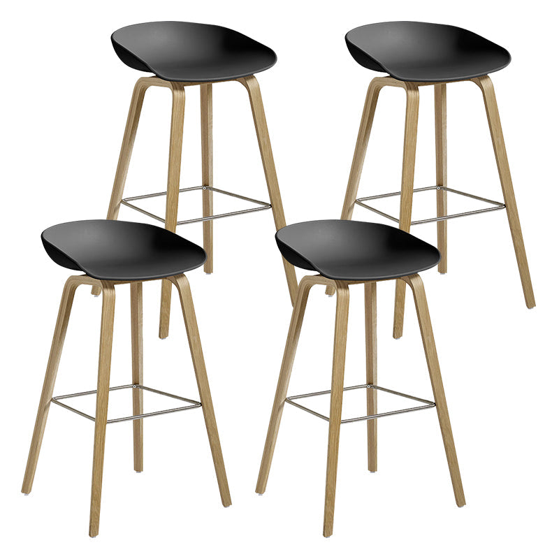 Contemporary Bucket Counter Bar Stool Armless Plastic Bar Stool with Footrest Black 4 Piece Set Iron Clearhalo 'Bar Furniture' 'Bar Stools' 'bar_stools' 'furn' 'furn_bar_stools' 'furniture_bar_stools' 'Kitchen & Dining Furniture' 'kitchen&dining_furn' 'kitchen' 'kitchen_furn' Furniture' 4259226