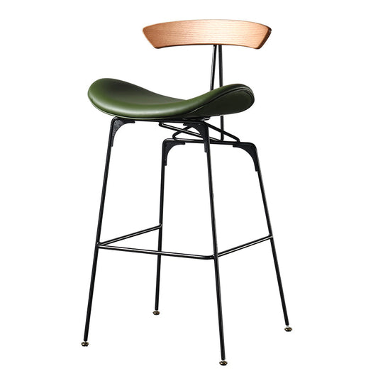 Modern Armless Backrest Counter Stool Iron Milk Tea Shop Bar Stool with Cushion and Pedal Clearhalo 'Bar Furniture' 'Bar Stools' 'bar_stools' 'furn' 'furn_bar_stools' 'furniture_bar_stools' 'Kitchen & Dining Furniture' 'kitchen&dining_furn' 'kitchen' 'kitchen_furn' Furniture' 4259236