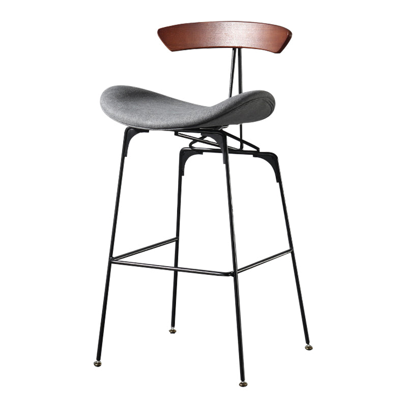 Modern Armless Backrest Counter Stool Iron Milk Tea Shop Bar Stool with Cushion and Pedal Dark Gray-White 1 Piece Clearhalo 'Bar Furniture' 'Bar Stools' 'bar_stools' 'furn' 'furn_bar_stools' 'furniture_bar_stools' 'Kitchen & Dining Furniture' 'kitchen&dining_furn' 'kitchen' 'kitchen_furn' Furniture' 4259239