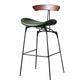 Modern Armless Backrest Counter Stool Iron Milk Tea Shop Bar Stool with Cushion and Pedal Dark Army Green 1 Piece Clearhalo 'Bar Furniture' 'Bar Stools' 'bar_stools' 'furn' 'furn_bar_stools' 'furniture_bar_stools' 'Kitchen & Dining Furniture' 'kitchen&dining_furn' 'kitchen' 'kitchen_furn' Furniture' 4259245