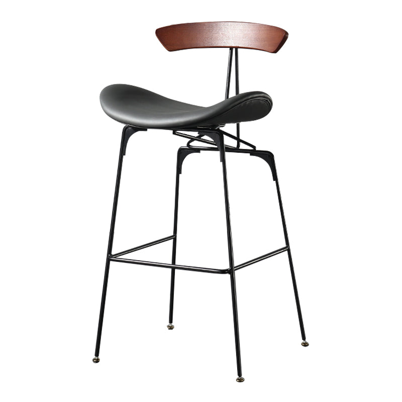 Modern Armless Backrest Counter Stool Iron Milk Tea Shop Bar Stool with Cushion and Pedal White-Gray 1 Piece Clearhalo 'Bar Furniture' 'Bar Stools' 'bar_stools' 'furn' 'furn_bar_stools' 'furniture_bar_stools' 'Kitchen & Dining Furniture' 'kitchen&dining_furn' 'kitchen' 'kitchen_furn' Furniture' 4259247