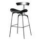 Modern Armless Backrest Counter Stool Iron Milk Tea Shop Bar Stool with Cushion and Pedal Black 1 Piece Clearhalo 'Bar Furniture' 'Bar Stools' 'bar_stools' 'furn' 'furn_bar_stools' 'furniture_bar_stools' 'Kitchen & Dining Furniture' 'kitchen&dining_furn' 'kitchen' 'kitchen_furn' Furniture' 4259255