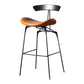 Modern Armless Backrest Counter Stool Iron Milk Tea Shop Bar Stool with Cushion and Pedal Brown 1 Piece Clearhalo 'Bar Furniture' 'Bar Stools' 'bar_stools' 'furn' 'furn_bar_stools' 'furniture_bar_stools' 'Kitchen & Dining Furniture' 'kitchen&dining_furn' 'kitchen' 'kitchen_furn' Furniture' 4259256