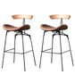 Modern Armless Backrest Counter Stool Iron Milk Tea Shop Bar Stool with Cushion and Pedal Yellow-Brown 2 Piece Set Clearhalo 'Bar Furniture' 'Bar Stools' 'bar_stools' 'furn' 'furn_bar_stools' 'furniture_bar_stools' 'Kitchen & Dining Furniture' 'kitchen&dining_furn' 'kitchen' 'kitchen_furn' Furniture' 4259260