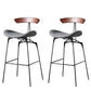 Modern Armless Backrest Counter Stool Iron Milk Tea Shop Bar Stool with Cushion and Pedal Dark Gray-White 2 Piece Set Clearhalo 'Bar Furniture' 'Bar Stools' 'bar_stools' 'furn' 'furn_bar_stools' 'furniture_bar_stools' 'Kitchen & Dining Furniture' 'kitchen&dining_furn' 'kitchen' 'kitchen_furn' Furniture' 4259264
