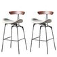 Modern Armless Backrest Counter Stool Iron Milk Tea Shop Bar Stool with Cushion and Pedal Light Gray-White 2 Piece Set Clearhalo 'Bar Furniture' 'Bar Stools' 'bar_stools' 'furn' 'furn_bar_stools' 'furniture_bar_stools' 'Kitchen & Dining Furniture' 'kitchen&dining_furn' 'kitchen' 'kitchen_furn' Furniture' 4259265