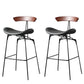 Modern Armless Backrest Counter Stool Iron Milk Tea Shop Bar Stool with Cushion and Pedal White-Gray 2 Piece Set Clearhalo 'Bar Furniture' 'Bar Stools' 'bar_stools' 'furn' 'furn_bar_stools' 'furniture_bar_stools' 'Kitchen & Dining Furniture' 'kitchen&dining_furn' 'kitchen' 'kitchen_furn' Furniture' 4259268