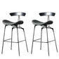 Modern Armless Backrest Counter Stool Iron Milk Tea Shop Bar Stool with Cushion and Pedal Grey 2 Piece Set Clearhalo 'Bar Furniture' 'Bar Stools' 'bar_stools' 'furn' 'furn_bar_stools' 'furniture_bar_stools' 'Kitchen & Dining Furniture' 'kitchen&dining_furn' 'kitchen' 'kitchen_furn' Furniture' 4259270