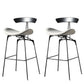 Modern Armless Backrest Counter Stool Iron Milk Tea Shop Bar Stool with Cushion and Pedal Light Gray 2 Piece Set Clearhalo 'Bar Furniture' 'Bar Stools' 'bar_stools' 'furn' 'furn_bar_stools' 'furniture_bar_stools' 'Kitchen & Dining Furniture' 'kitchen&dining_furn' 'kitchen' 'kitchen_furn' Furniture' 4259274