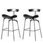 Modern Armless Backrest Counter Stool Iron Milk Tea Shop Bar Stool with Cushion and Pedal Black 2 Piece Set Clearhalo 'Bar Furniture' 'Bar Stools' 'bar_stools' 'furn' 'furn_bar_stools' 'furniture_bar_stools' 'Kitchen & Dining Furniture' 'kitchen&dining_furn' 'kitchen' 'kitchen_furn' Furniture' 4259275