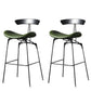 Modern Armless Backrest Counter Stool Iron Milk Tea Shop Bar Stool with Cushion and Pedal Green 2 Piece Set Clearhalo 'Bar Furniture' 'Bar Stools' 'bar_stools' 'furn' 'furn_bar_stools' 'furniture_bar_stools' 'Kitchen & Dining Furniture' 'kitchen&dining_furn' 'kitchen' 'kitchen_furn' Furniture' 4259277