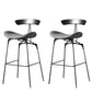Modern Armless Backrest Counter Stool Iron Milk Tea Shop Bar Stool with Cushion and Pedal Dark Gray 2 Piece Set Clearhalo 'Bar Furniture' 'Bar Stools' 'bar_stools' 'furn' 'furn_bar_stools' 'furniture_bar_stools' 'Kitchen & Dining Furniture' 'kitchen&dining_furn' 'kitchen' 'kitchen_furn' Furniture' 4259278