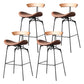 Modern Armless Backrest Counter Stool Iron Milk Tea Shop Bar Stool with Cushion and Pedal Yellow-Brown 4 Piece Set Clearhalo 'Bar Furniture' 'Bar Stools' 'bar_stools' 'furn' 'furn_bar_stools' 'furniture_bar_stools' 'Kitchen & Dining Furniture' 'kitchen&dining_furn' 'kitchen' 'kitchen_furn' Furniture' 4259280