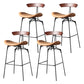 Modern Armless Backrest Counter Stool Iron Milk Tea Shop Bar Stool with Cushion and Pedal Tan 4 Piece Set Clearhalo 'Bar Furniture' 'Bar Stools' 'bar_stools' 'furn' 'furn_bar_stools' 'furniture_bar_stools' 'Kitchen & Dining Furniture' 'kitchen&dining_furn' 'kitchen' 'kitchen_furn' Furniture' 4259286