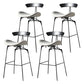 Modern Armless Backrest Counter Stool Iron Milk Tea Shop Bar Stool with Cushion and Pedal Light Gray 4 Piece Set Clearhalo 'Bar Furniture' 'Bar Stools' 'bar_stools' 'furn' 'furn_bar_stools' 'furniture_bar_stools' 'Kitchen & Dining Furniture' 'kitchen&dining_furn' 'kitchen' 'kitchen_furn' Furniture' 4259294