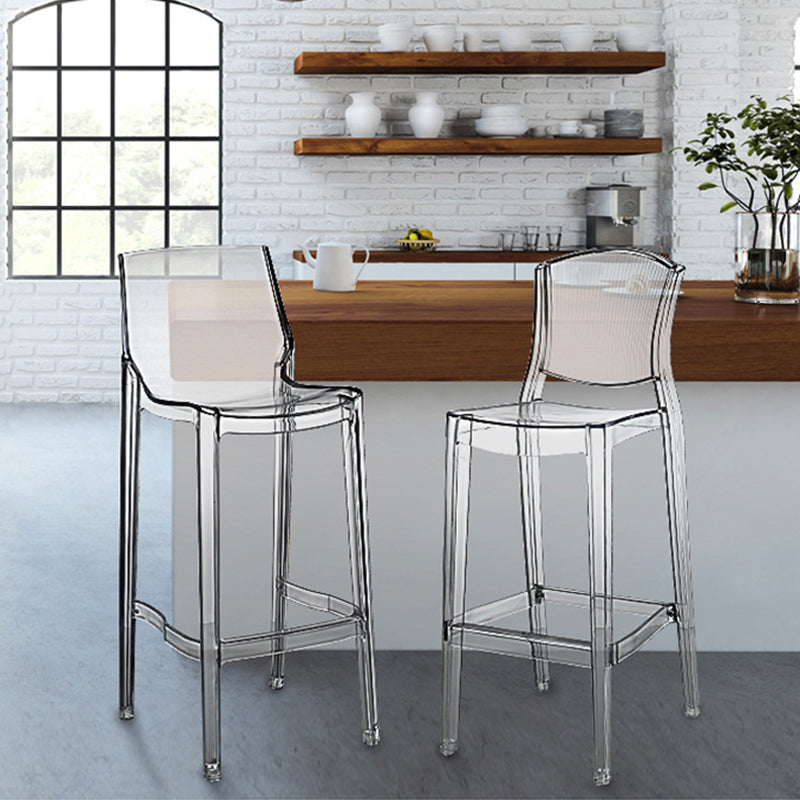 Contemporary Counter Bar Stool Armless Plastic Low Back Bar Stool with Footrest (Set of 4) Clearhalo 'Bar Furniture' 'Bar Stools' 'bar_stools' 'furn' 'furn_bar_stools' 'furniture_bar_stools' 'Kitchen & Dining Furniture' 'kitchen&dining_furn' 'kitchen' 'kitchen_furn' Furniture' 4259301