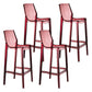 Contemporary Counter Bar Stool Armless Plastic Low Back Bar Stool with Footrest (Set of 4) Red 4 Piece Set Counter Stool(26"H) Clearhalo 'Bar Furniture' 'Bar Stools' 'bar_stools' 'furn' 'furn_bar_stools' 'furniture_bar_stools' 'Kitchen & Dining Furniture' 'kitchen&dining_furn' 'kitchen' 'kitchen_furn' Furniture' 4259306