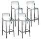 Contemporary Counter Bar Stool Armless Plastic Low Back Bar Stool with Footrest (Set of 4) Clear 4 Piece Set Counter Stool(26"H) Clearhalo 'Bar Furniture' 'Bar Stools' 'bar_stools' 'furn' 'furn_bar_stools' 'furniture_bar_stools' 'Kitchen & Dining Furniture' 'kitchen&dining_furn' 'kitchen' 'kitchen_furn' Furniture' 4259308